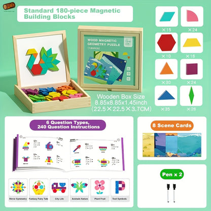 Creative Magnetic Wooden Puzzle, Jigsaw Puzzle Toys, Educational Interactive Educational Toys, Geometric Figures Cognitive Learning, Birthday Gifts, Holiday Gifts