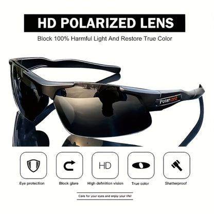 Men's Polarized Sunglasses 3 Pack - Half Frame Anti-Glare Driving Glasses, Wide Frame Lightweight UV400 Fashion Eyewear for Men, Set of 3