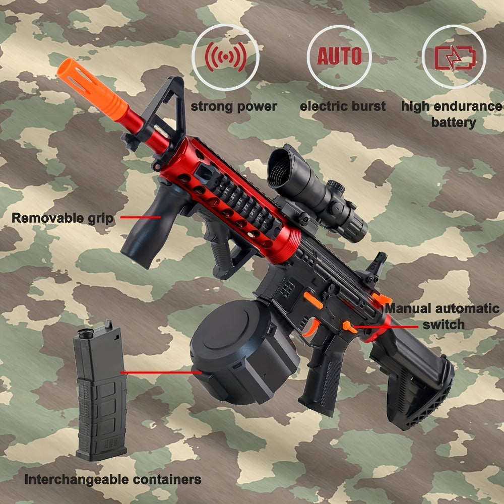 Outdoor Interactive Shooting Toy Gun, Portable Electric Gun Toy, Rechargeable Combat Toy, High-performance Cool Toy Gun, Rechargeable Splash Ball Toy, Suitable For Outdoor Activities, Shooting Games, Party Gifts. Christmas And New Year