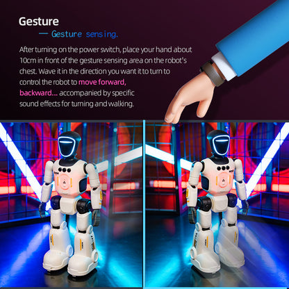 Advanced Humanoid Robot with Smart Remote, Pose-Controlled Joints, Gesture Sensors & Voice Recorder