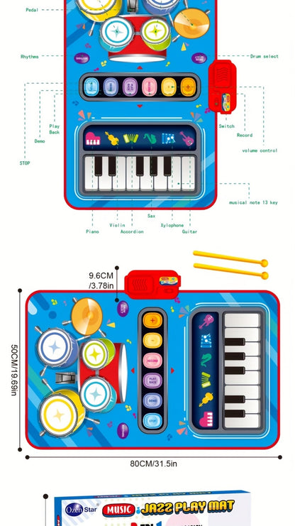 Multifunctional Electronic Drum Music Mat for Kids, Designed for Skill Development And Family Bonding