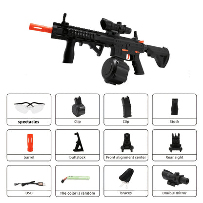 Outdoor Interactive Shooting Toy Gun, Portable Electric Gun Toy, Rechargeable Combat Toy, High-performance Cool Toy Gun, Rechargeable Splash Ball Toy, Suitable For Outdoor Activities, Shooting Games, Party Gifts. Christmas And New Year