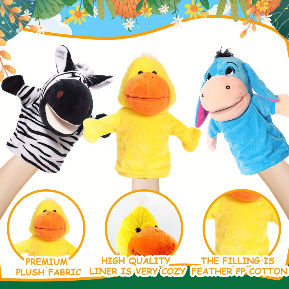 Collection of Four Hand Puppets, Perfect for Engaging Playtime, Ideal for Educational Purposes, Fosters Creativity And Joy, Great for Theatrical Performances, Birthday Presents, And Suitable for Nurseries And Classrooms