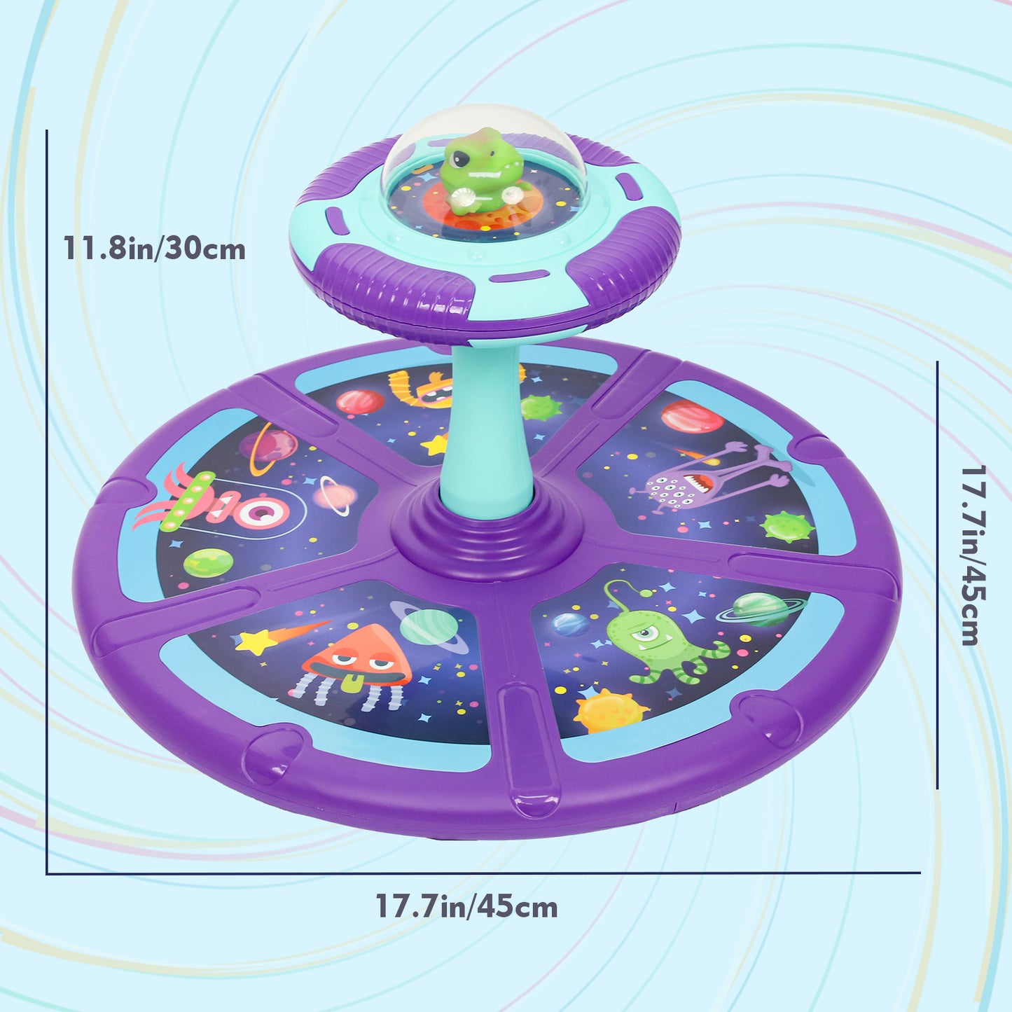 Dinosaur Sit And Spin Toy For Toddlers Girls Ages 18M+, Birthday Gift For Toddler, 360° Spin Seat Indoor Interactive Sensory Toy With Music