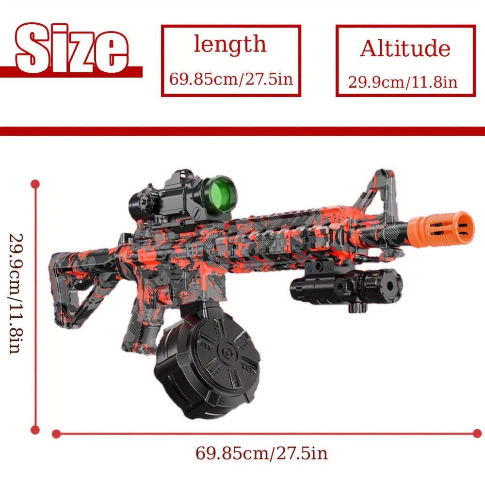 Large Blaster with Drum, Automatic Dual Mode Blaster, for Outdoor Activities -Perfect for Outdoor Team Games & Christmas Gifts, Black And Red