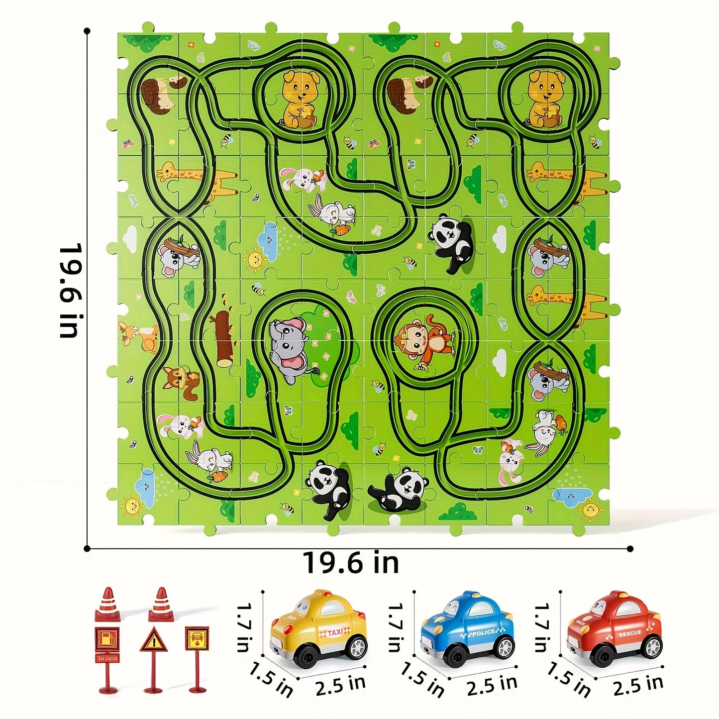 39pcs/ 56pcs/ 73pcs Jigsaw Puzzle Race Track Car Set Toys, Puzzle Tracks Car Toys Gifts for Boys Kids