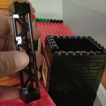 Compatible Pillar Support Bricks 20pcs Black – 2x2x10 Column Rod Blocks for Train Car Girder City Models, LEGO-Compatible Parts 58827 95347, MOC Building Accessory for Kids & Adult Builders