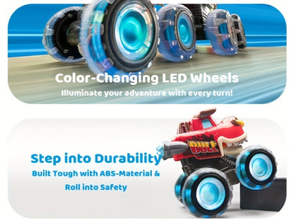 Monster Truck Toys for Toddlers 3-Pack LED Light Up Wheels Press and Go Animal Trucks Shark Bull Dinosaur, Glow in Dark Push Car Toy for Kids Ages 1-5, Birthday Easter Gift for Boys and Girls