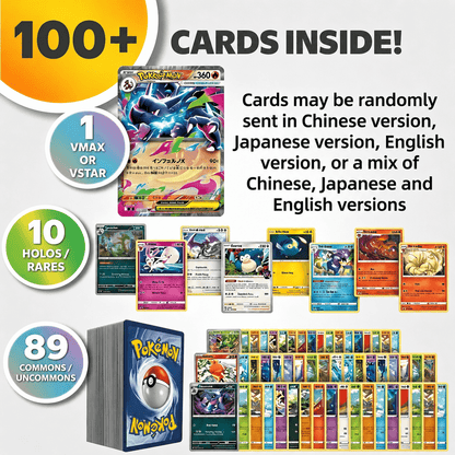 POKEMON Deluxe Rare Pokemon Card Bundle, Over 100 Authentic TCG Cards, 1X Confirmed Ultra/Double Rare Pull, 10X Holo Rare & Reverse Holo Cards Included, Great Gift Set for Fans