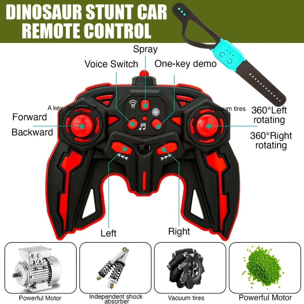 Monster Stunt RC Car with Lights, Sound & Spray – Remote Control Monster Truck Stunt Drift Toy, Indoor Outdoor All-Terrain, Birthday Christmas Gift for Kids Ages 6+ Boys Girls