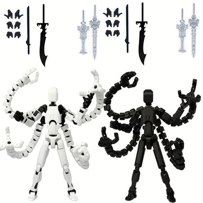 [2pcs T13 Action Doll Set] 2pcs T13 Action Doll Set (Assembled) | 3D Printed Multi Joint T 13 Action Doll, Multi Joint Mobile Robot Nova T-13 | Game Enthusiast Toy Desktop Decoration