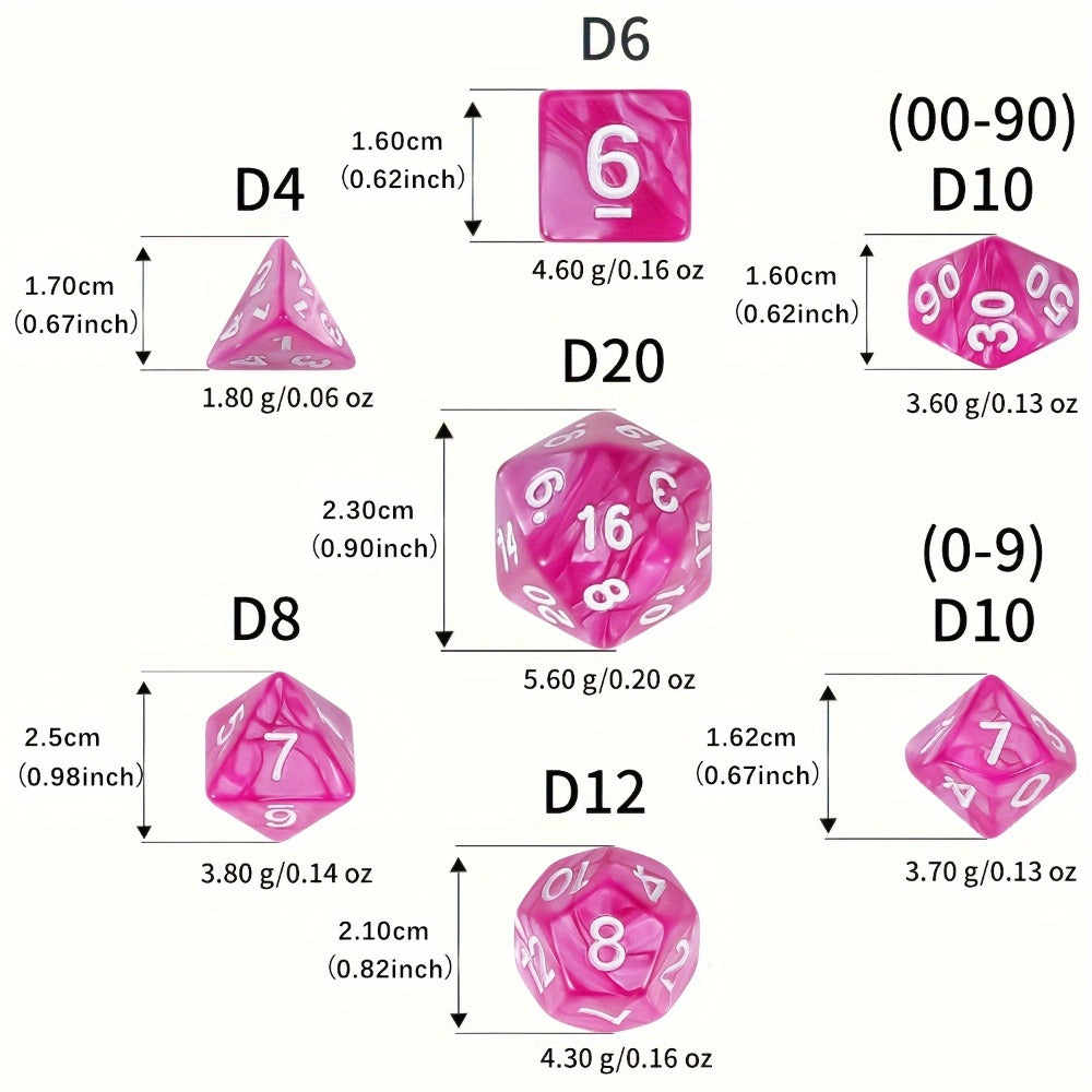Polyhedral Dice Set 105 Pieces 15 Sets of 7 – D4 D6 D8 D10 D12 D20 in 15 Vibrant Colors with Large Drawstring Bag, for Dungeons & Dragons DND RPG MTG Pathfinder Tabletop Games, Dungeon Master Gift