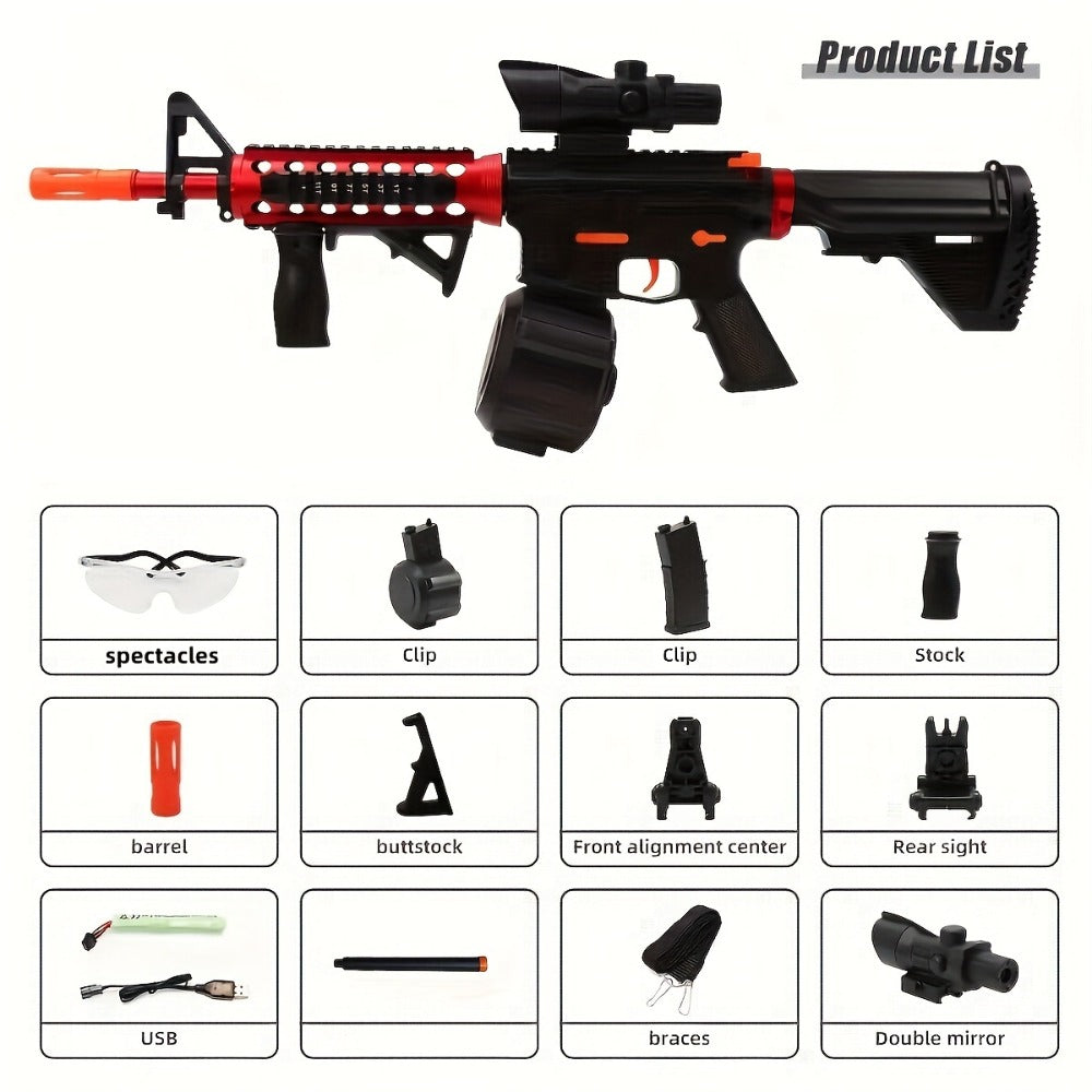 Outdoor Interactive Shooting Toy Gun, Portable Electric Gun Toy, Rechargeable Combat Toy, High-performance Cool Toy Gun, Rechargeable Splash Ball Toy, Suitable For Outdoor Activities, Shooting Games, Party Gifts. Christmas And New Year