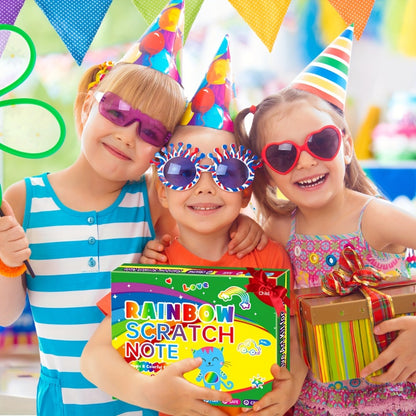 Scratch Art Notebooks 48 Pack Rainbow Scratch Paper Party Favors for Kids Birthday Gifts Bulk Art Craft Kit Scratch Pads for Boys Girls Classroom Prizes Goody Bag Fillers