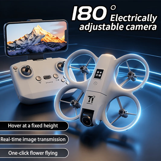 180° Rotating Dual Camera Drone with Optical Flow Positioning – Gyroscope Stabilization, 360° Roll, One-Button Takeoff Landing Calibration, Long Battery Life, RC Quadcopter for Beginners Adults