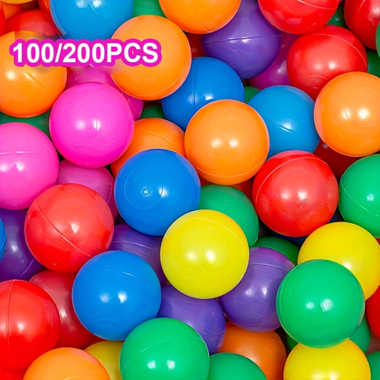 [Youngsters Birthday Parties] 100/200pcs Colored Plastic Balls - Vibrant Mixed Colors for Ball Pools, Bouncing Houses, Youngsters Pools, Game Houses - Perfect for Youngsters' Birthday Parties & Fun Gatherings - Youngsters Party