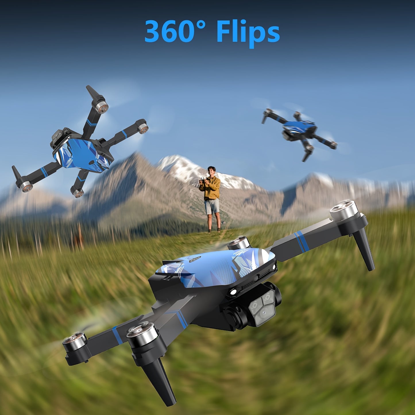 [Foldable RC Quadcopter] Drone With 2 Cameras For Beginners Adults, Drone With LCD Screen 2.8 Inch, Professional Brushless Motor 270° Obstacle Avoidance, Altitude Hold 3D Flips 3 Speeds Headless Mode One Key Takeoff/Landing, Foldable RC Quadcopter Support