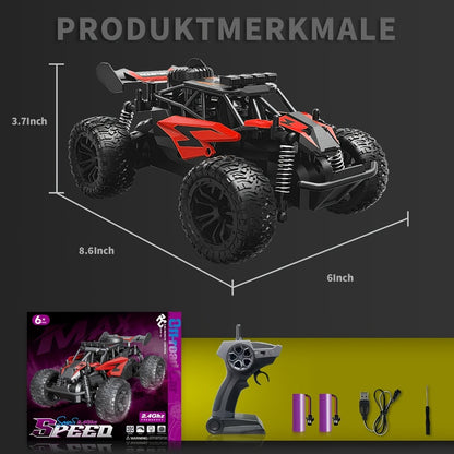 RC Off-Road Truck for Kids Ages 6+ – High Speed Remote Control Car with Alloy Steel Body, Full-Function Bearings, 4WD All-Terrain Monster Truck Toy for Boys, Birthday & Holiday Gift