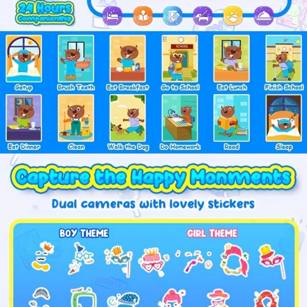 Kids Mobile Toy, Educational Toy with Dual Cameras, Touchscreen, And Stylish Design Portable MP3 Music Player, Games, Alarm Clock USB Rechargeable Christmas & Birthday Gift Kids' Theme Music Player Children's Mobile Phone Toy, Educational Toy