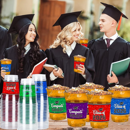 Graduation Party Plastic Mugs 100 Pack 14oz – 2026 Graduation Ceremony Cups in Multiple Colors for Graduation Parties, Celebrations & Party Essentials – Black, Red, Blue, Green, Purple & More