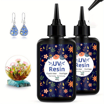 200g/ 300g/ 400g/ 500g -UV Resin, UV Curing, Fast-curing and High-viscosity UV Epoxy Resin, Used in Jewelry Making, Handicrafts, Casting