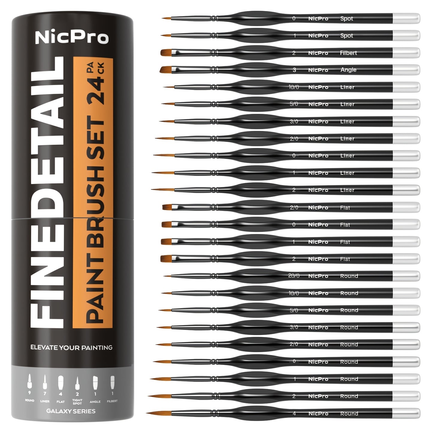 16/24pcs Small Detail Paint Brush Set, Professional Miniature Painting Kit Fine Detail Brushes - Come With Holder & Bag - Perfect Gift For Artist-Great Gift