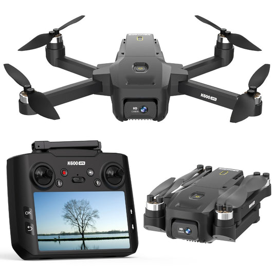 Drone with Camera for Adults, 4.5 Inch LCD RC Screen, Support Up to 32G SD Card, GPS Drone Auto Return Follow Me, Professional Brushless Motor Quadcopter Gesture Flight, Altitude Hold, 3 Speeds for Beginners, Under 250G