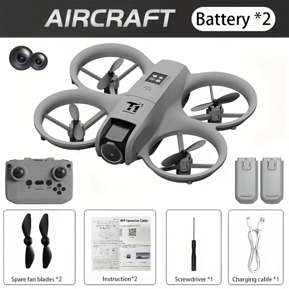 Mini 4K FPV Drone with 180° Rotating Dual Camera – Optical Flow Positioning, Dual Batteries, 360° Flip, One-Key Takeoff Landing, Anti-Shake RC Quadcopter for Beginners Boys Girls