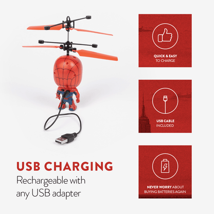 Marvel 3.5 Inch Spider-Man Flying Figure IR Helicopter