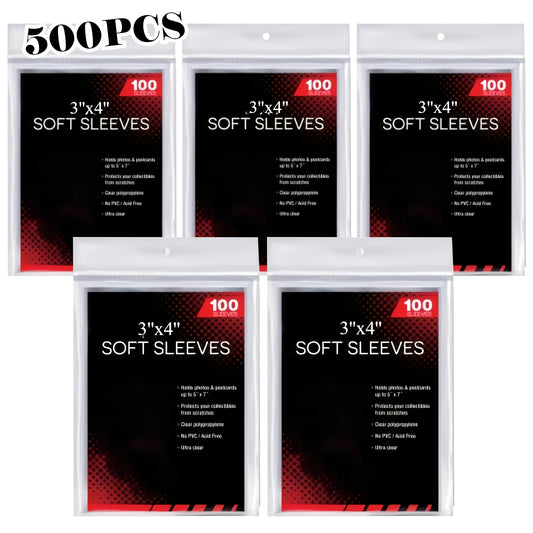Soft Sleeves 5 Packs of 100 for Standard Sized Cards = 500