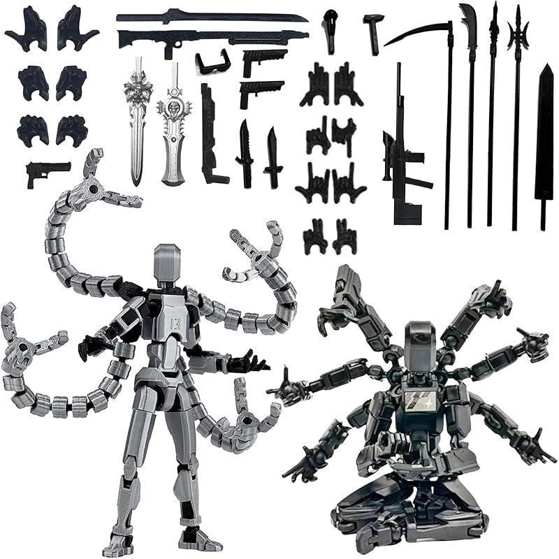 2pcs(Assembled) T13 Action Figure Set, 3D Printed Action Figures, 3D Printed Toy Figures, Desktop Ornaments, Collectible Decorations for Game Enthusiasts( 5.5inch)