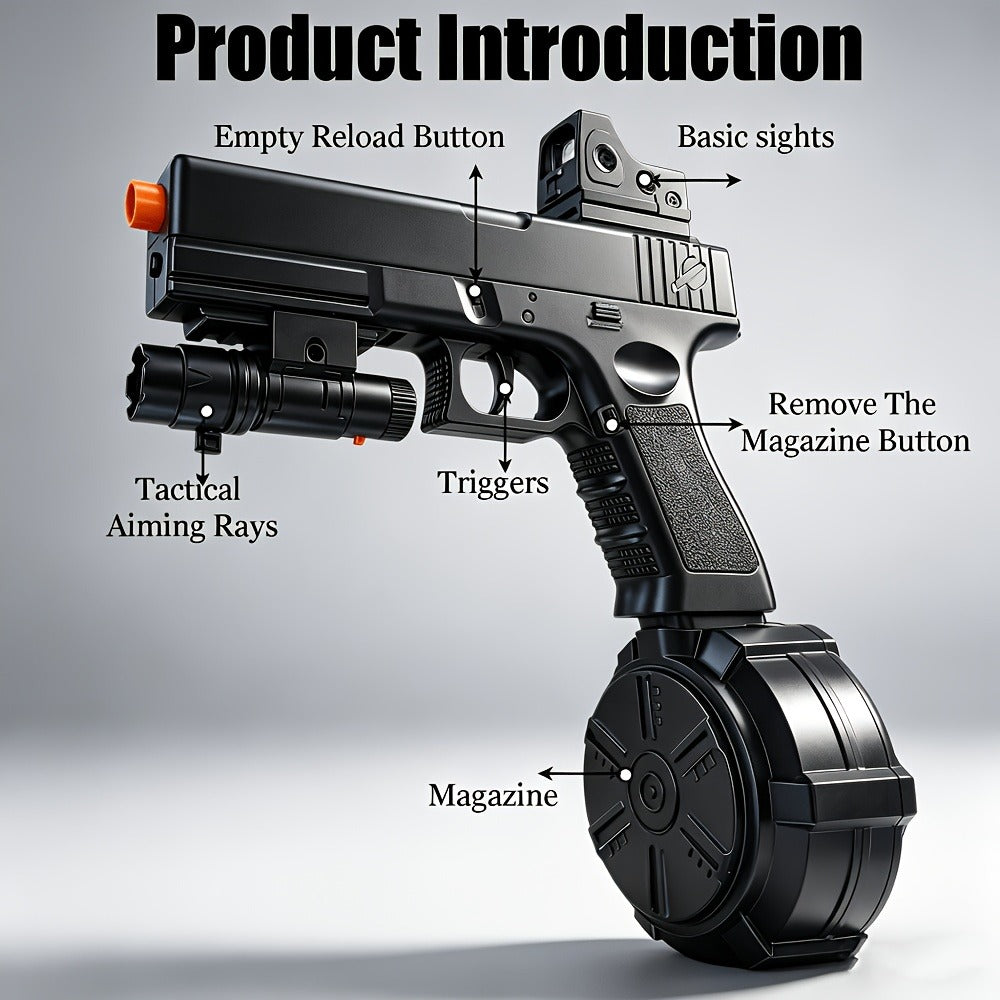 New Electric Fully Automatic Shooting Toy Gun, Outdoor Sports Interactive Game Toy, Rechargeable Portable Gun Toy, Long Battery Life - Suitable For Outdoor And Indoor Team Collaboration Game Toys. Halloween, Christmas, Birthday Party Gifts
