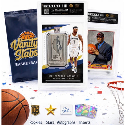 Panini Basketball Mystery Hit Single Slab – Slabbed Basketball Card in Display Case | Rookies, Stars, Autographs or Inserts Guaranteed! | Perfect Giftable for Kids & Collectors