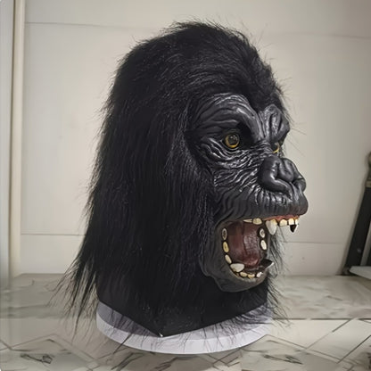 Elephant Monkey Latex Full Head Mask Realistic – Black White Animal Costume Mask for Adults Halloween Costume Parties Cosplay Prank Photo Prop Birthday Gift Durable