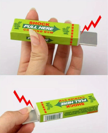 Shocking Gum Prank Toy 4 Pack – Realistic Vibrating Fake Chewing Gum Electric Shock Joke Candy, Funny Gag Gift for Kids Teens & Adults, Party Favor, April Fools Trick, Mixed Colors
