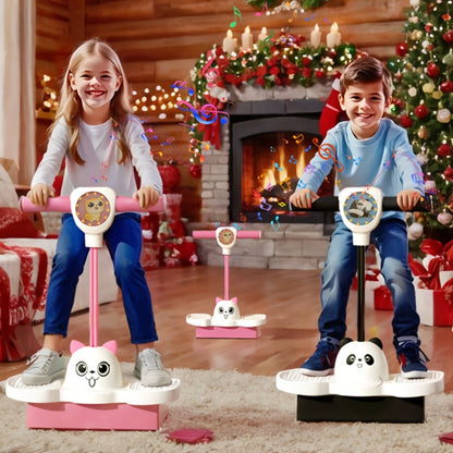 Hop Ball for Kids & Adults – Luminous Bouncing Balance Ball with Non-Slip Thickened Rubber, Princess Pink & Panda Black, Fun Indoor Outdoor Sports Toy & Birthday Gift for Boys and Girls
