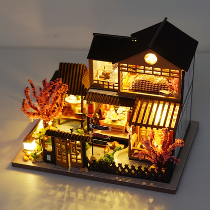 DIY Miniature Dollhouse Kit Sakura Garden Japanese Style – Wooden Tiny House with Tatami Flooring & Furniture, Handmade Creative Build for Adults Teens & Kids, Collector Display Gift Birthday Christmas