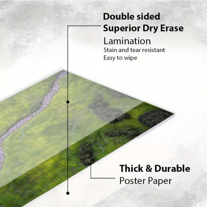 DnD Beginner Set 6 Double-Sided Terrain Maps 24x36 with Mystery Dice, Character Sheets, Cheat Sheets, Spell AOE Template – Complete Dungeons and Dragons RPG Starter Kit for New Players