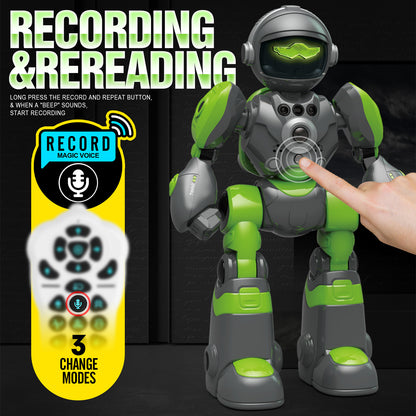 Voice Control Robot Remote Control Robo Toys Infrared RC Robots with Gesture Control LED and Voice Interactive Intelligent Warriors as Gift for Kids