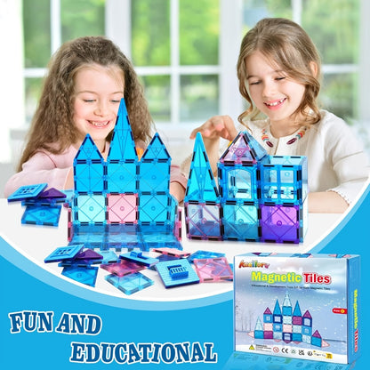 Magnetic Tiles Building Set 32 Pcs – 3D Magnetic Building Blocks for Kids Ages 3-8, Princess Castle Construction Toy for Boys & Girls, STEM Educational Gift for Birthday Christmas