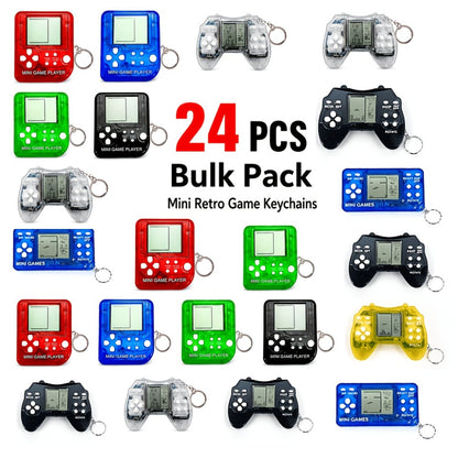 Mini Game Controller Keychains Party Favors for Kids 6, 12 or 24 Pack – Random Color Video Game Keychains for Boys Birthday, Gaming Party Supplies & Classroom Prizes