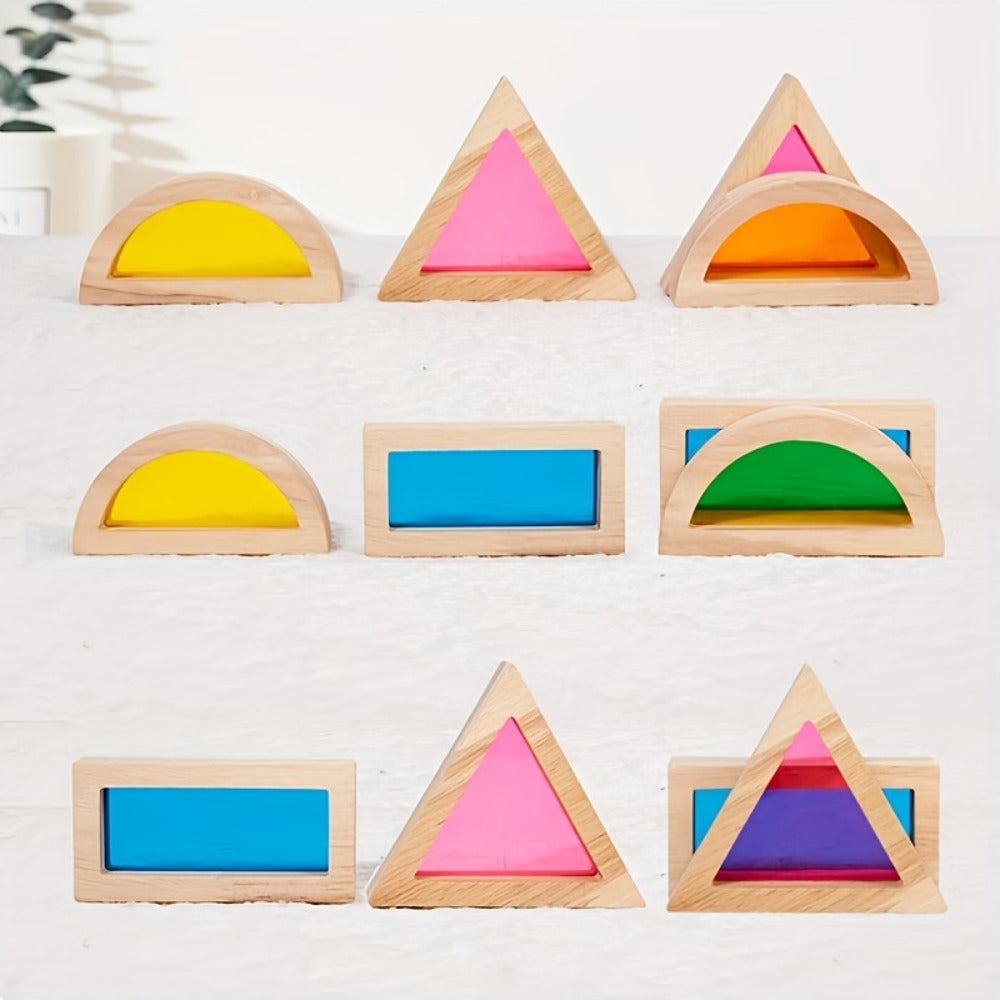 Translucent Acrylic Building Blocks for Kids – Colorful Geometric Construction Toy Set, Sensory Light Table Play, STEM Educational Toy for Toddlers, Birthday Holiday Gift for Boys & Girls Ages 3+