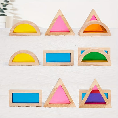 Translucent Acrylic Building Blocks for Kids – Colorful Geometric Construction Toy Set, Sensory Light Table Play, STEM Educational Toy for Toddlers, Birthday Holiday Gift for Boys & Girls Ages 3+