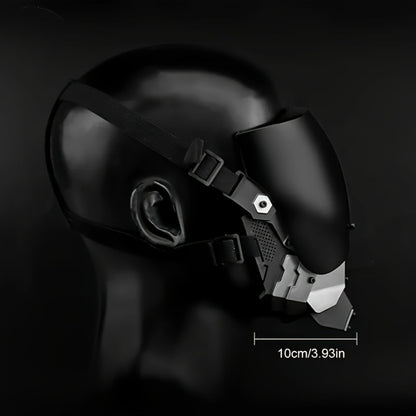 Cyberpunk Futuristic Face Mask for Men & Adults – Breathable Sci-Fi Half Mask for Halloween Cosplay Rave Bar Club Music Festival Photo Prop Cool Gift