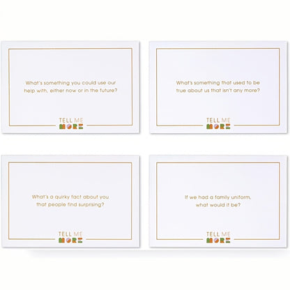 Tell Me More Conversation Card Game – 52 Deep Connection Question Cards for Couples, Family & Friends, Fun Conversation Starters for Game Night, Dinner & Intergenerational Gatherings