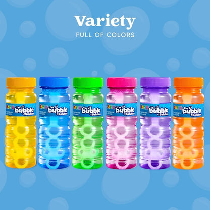 Bubble Bottles with Wands Party Favors 6, 12 or 24 Pack – 4oz Bubble Solution for Kids Ages 3+, Birthday Party Supplies, Outdoor Summer Toys & Wedding Favors