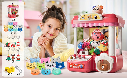 Mini Claw Machine for Kids Toys with Light Music Pink Gift Exercise Hand-Brain Coordination for Children