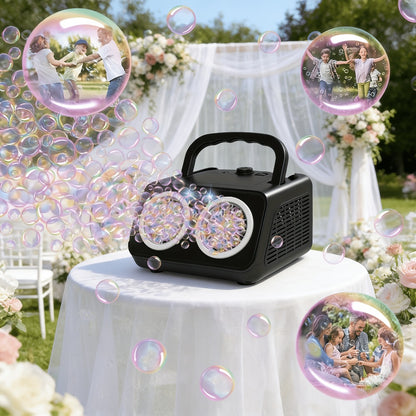 Automatic Bubble Machine Plug-in or Battery Operated – Dual Fan 20000+ Bubbles Per Minute, Indoor Outdoor Bubble Blower for Kids Birthday Party, Portable Bubble Maker with 14 Modes for Boys Girls