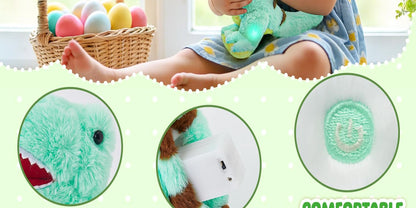 Battery-Free Glowing Musical Dinosaur Plush Toy Suitable for Kids - & Sound Effects, Soft Cuddly Stuffed Animal with Musical Dinosaurs, Battery- Suitable for Birthdays, Easter Gifts (No Required)