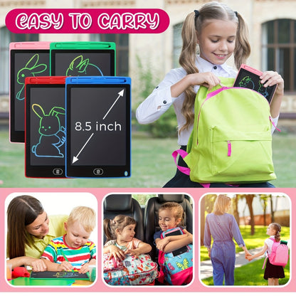 LCD Writing Tablet for Kids 20 Pack – 8.5 Inch Reusable Erasable Doodle Board Set in Blue Red Green Pink, Educational Drawing Toy, Party Favor & Bulk Gift for Ages 3-8